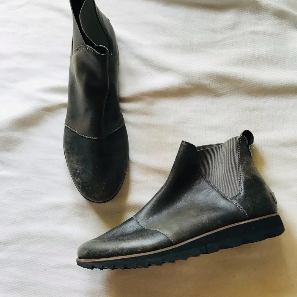 Sorel Gray Leather Ankle Boots - Picture 4 of 14